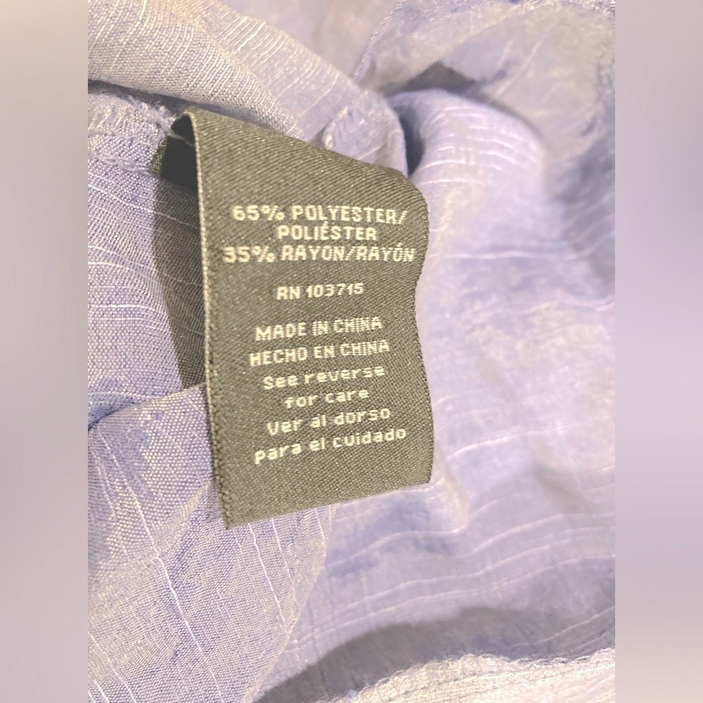 Zac & Rachel ocean blue purple boho peasant blouse - Picture 4 of 4